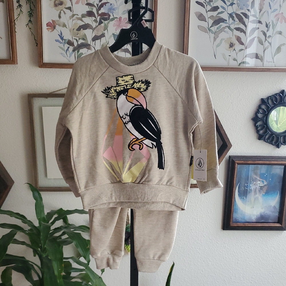 Volcom Beige Toucan Kids Pajama Set